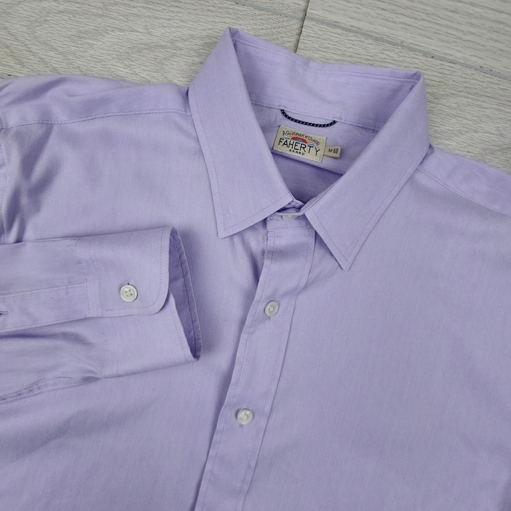 Faherty Button Down Shirt Mens Medium Purple Supi… - image 1